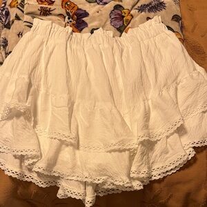 Elegant White Ruffled Skirt